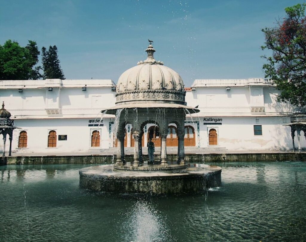 A beautiful view of Saheliyon Ki Bari, the historic royal garden in Udaipur.